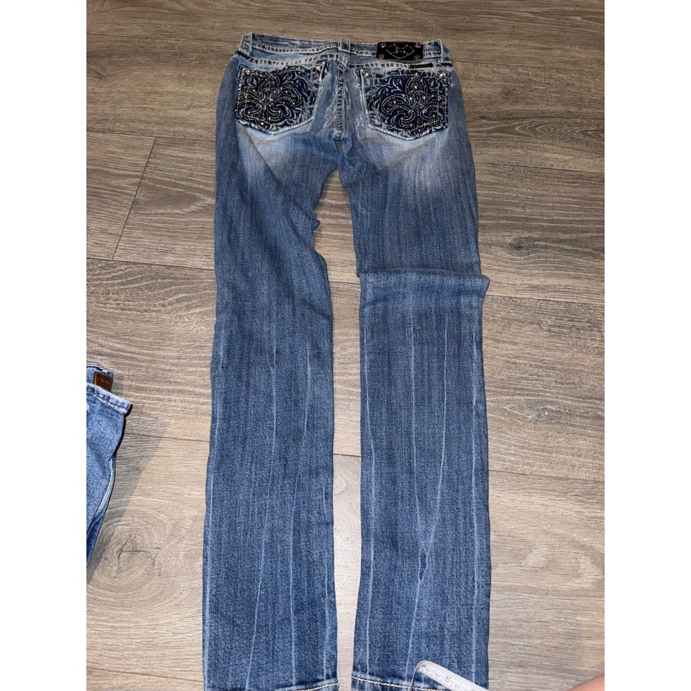 Miss Me JP5728S2‎ Skinny Jeans Womens 27 Medium Wash Embellished Y2K Low rise